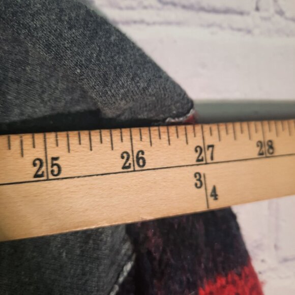 Free People Boho Gray Raw Hem Sweatshirt Red & Purple Thermal Womens - Picture 6 of 8